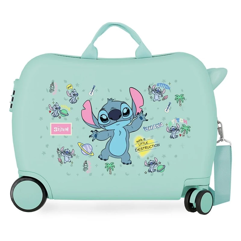 Disney Joumma Stitch Little Destruction Children's Suitcase Blue 50x38x20 cm Rigid 2.05 kgs Side Combination Closure ABS 2.05 kgs 34L Hand Luggage