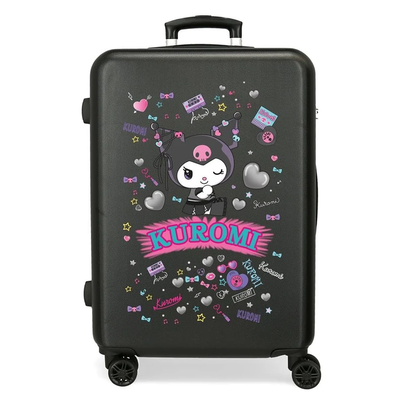 Joumma Sanrio Kuromi Retro Pop Suitcase Medium Black 46x65x23 cm Rigid 3 kg Combination Lock Side ABS 3 kg 56L