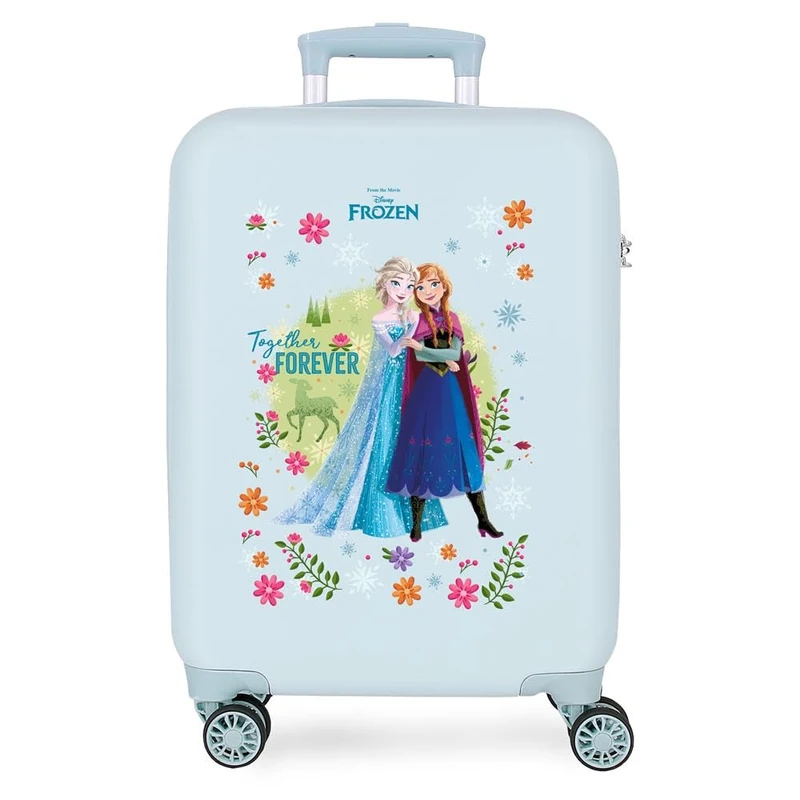 Joumma Disney Frozen Forever Cabin Suitcase Blue 38 x 55 x 20 cm Rigid 2 kg Combination Lock Side ABS 2 kg 35L Hand Luggage