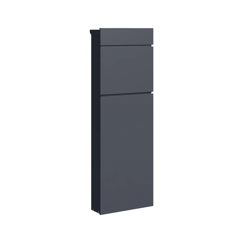 Relaxdays Free-Standing Letterbox, Modern Weatherproof Design, 111x39.5x14 cm, Anthracite, Includes 2 Keys