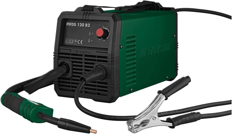 Parkside Welding Machine PIFDS 120, Cored Wire Inverter, with 1 Carrying Strap and 1 Welding Protection Screen