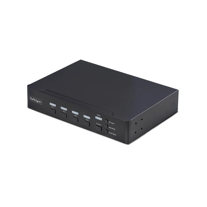 StarTech 4-Port DisplayPort KVM Switch with Mouse Roaming and Multi-View/Picture-in-Picture, 4K 60Hz, USB 3.0 (5Gbps) Hub, TAA
