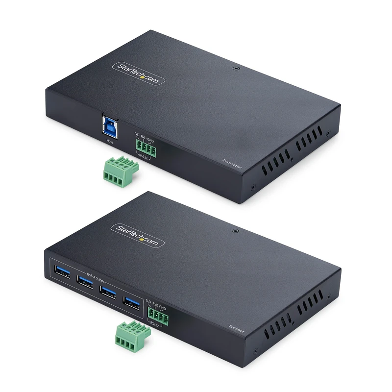 StarTech 4-Port USB 3.0 Extender over Ethernet up to 330ft (100m) via Cat6a / Cat7 / Cat8 RJ45 Cable, Extension for Remote USB Devices, 4x USB-A 5Gbps Hub, TAA