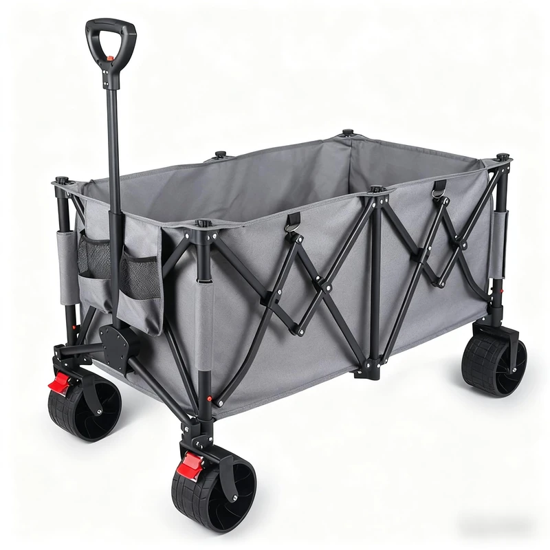 YEAUPE PRO Folding Trolley 65L and 50 kg | Your Multipurpose Daily Helper with Adjustable Handle | Grey - Image 1