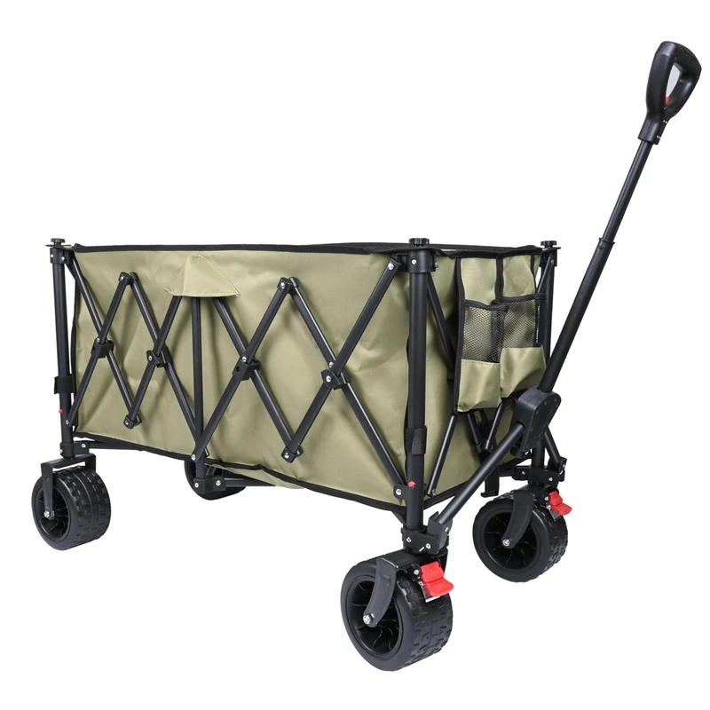 YEAUPE PRO Folding Trolley 65L and 50 kg | Your Multipurpose Daily Helper with Adjustable Handle | Army Green - Image 1