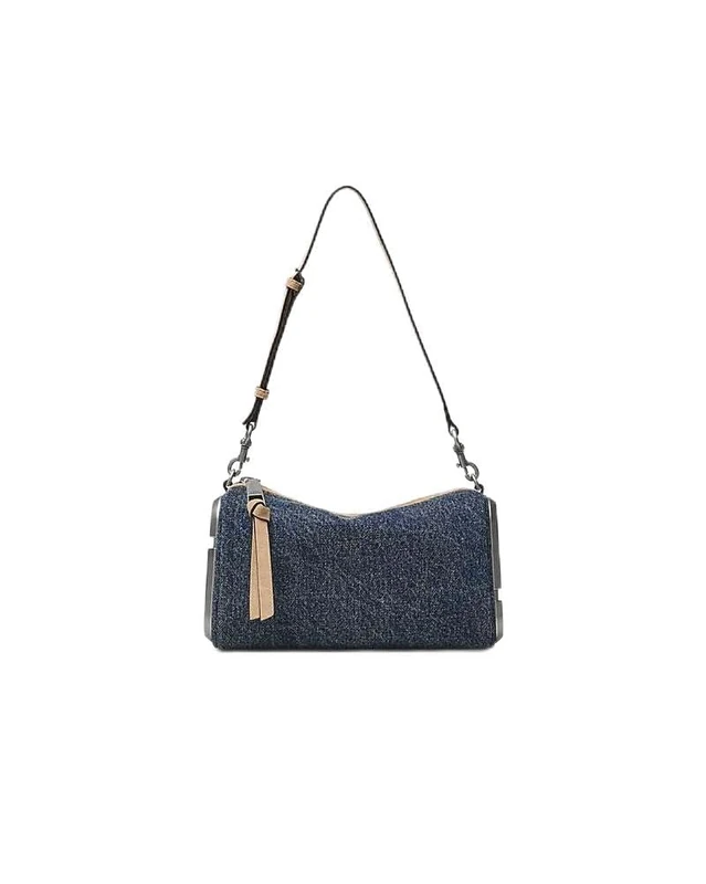 Marc Jacobs The Snapshot Denim Suede Shoulder Bag
