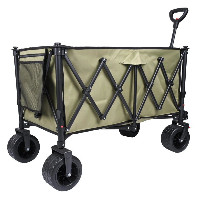 YEAUPE PRO Folding Transport Trolley 170L and 150 kg | Shopping Trolley with Adjustable Handle | Ideal for Moving, Garden and Camping | Army Green - Image 1