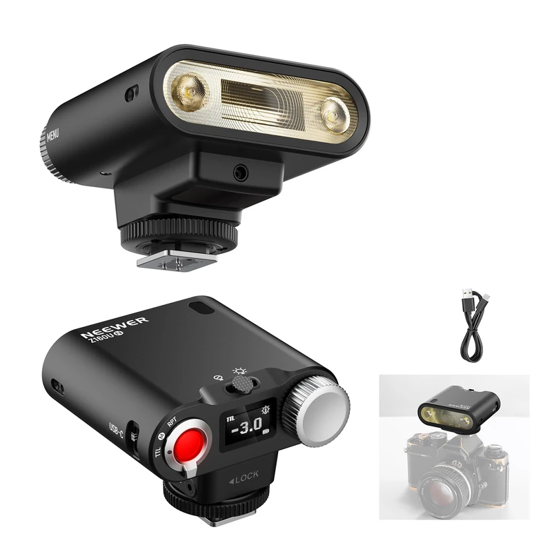 NEEWER Z160U-N Camera Flash Speedlite Compatible with Nikon, Compatible with Godox, 18Ws GN14 6000K TTL 1/8000 HSS On Camera Flash Light with USB C 1100mAh Battery 1.4s Recycle 1100 Full Power Flashes