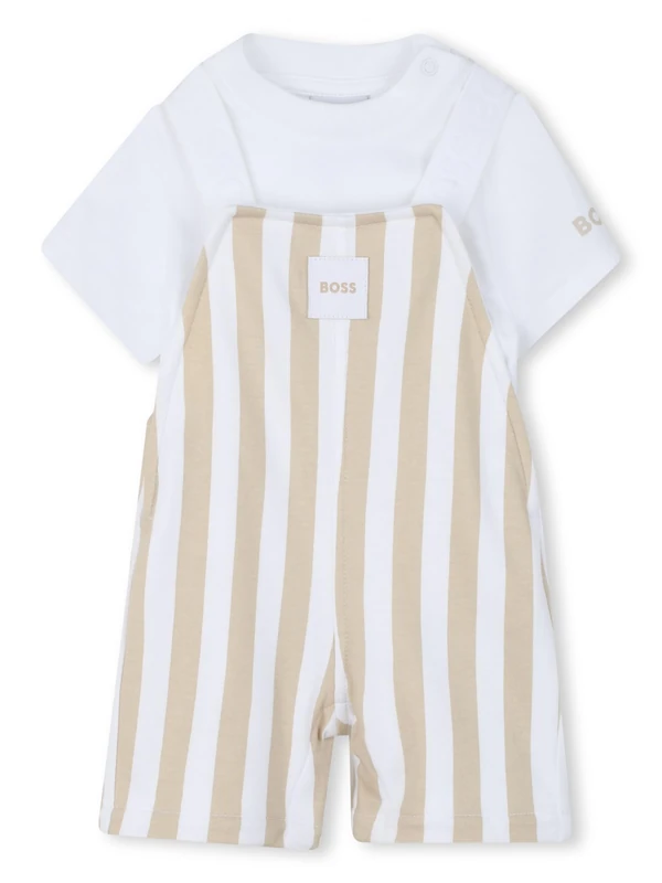BOSS Dungarees+T-Shirt Baby Boys, Grey, 3 Months