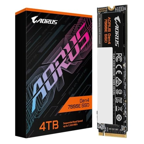 Gigabyte Aorus 4TB M.2 Solid State Drive Gen4 7000E (PCIe Gen 4.0 x4/NVMe 1.4)
