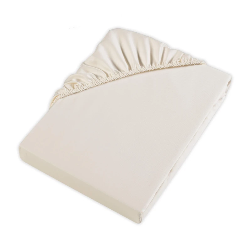 MÖVE Fitted Sheet 100 x 200 cm 100% Cotton Champagne - Image 1