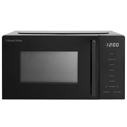 Russell Hobbs Touch Control Digital Microwave 20L 800W in Black with 5 Power Levels, 8 Auto-Cook Menus, Defrost & Reheat Function, Glass Door & Control Panel, Child Lock, RHMT2006B