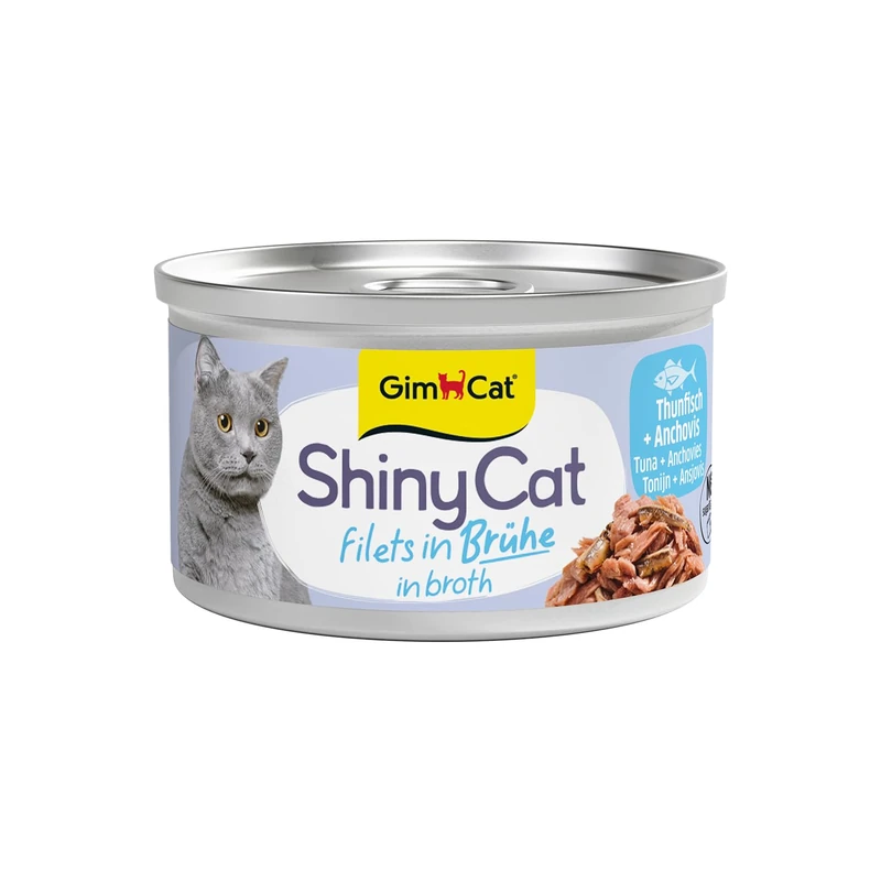 GimCat ShinyCat Fillet in Tuna Broth with Anchovies - Wet Food with Fish - 24 cans (24 x 70g)