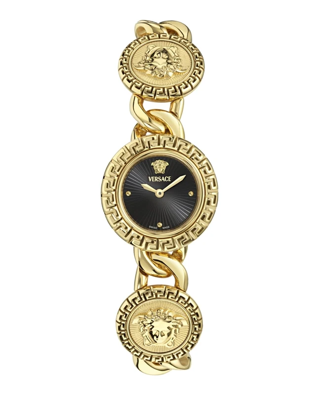 Versace La Greca Stud Icon Women's Gold Quartz Watch - Image 1
