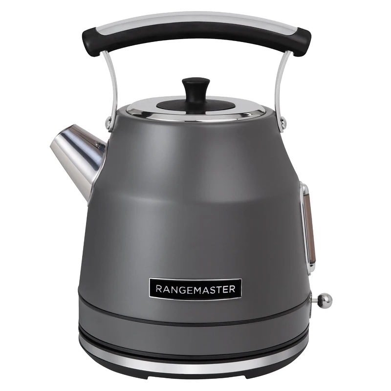 Rangemaster Classic Kettle in Matt Grey with Quiet Boil Technology, 1.7L Capacity and 3kW of Power, Removable and Washable Limescale Filter, 360° Swivel Base, RMCLDK301GY