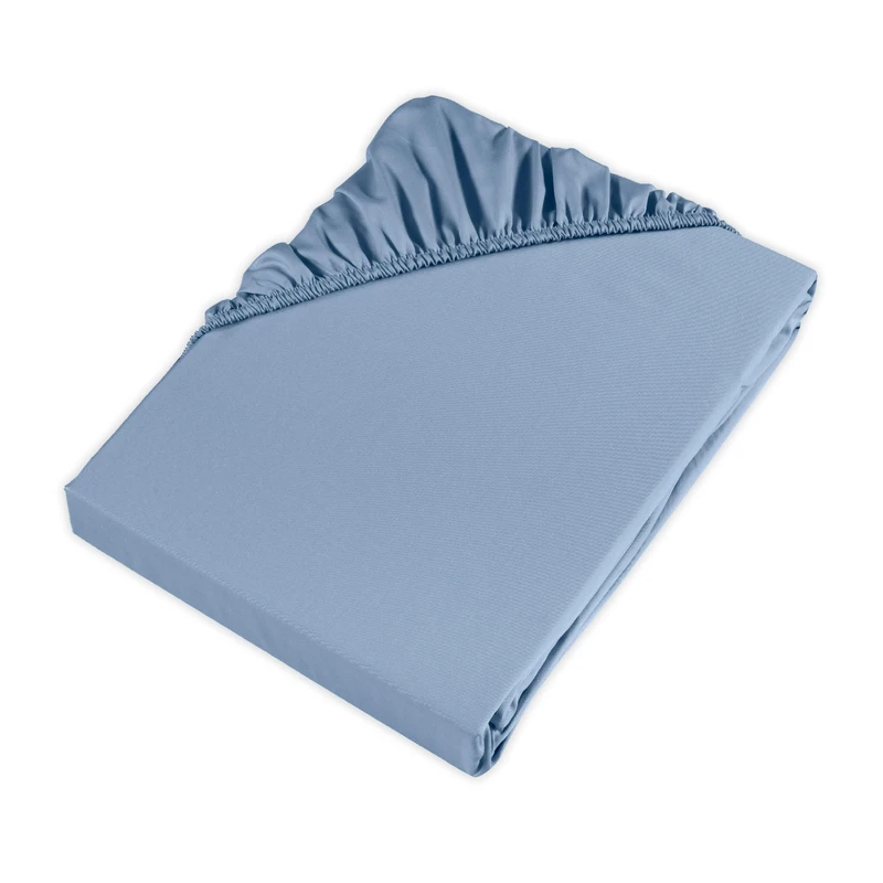 MÖVE Fitted Sheet 100 x 200 cm 100% Cotton Light Blue - Image 1