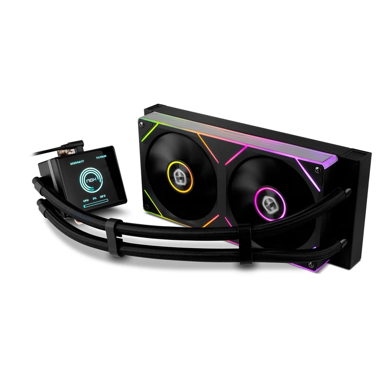NOX XTREME PRODUCTS Hummer M-240 LCD Black - Liquid CPU Cooler, LCD Display, Radiator 360 mm, 2 Fans 120 mm PWM, TDP 280W, Compatible with Intel and AMD, Black