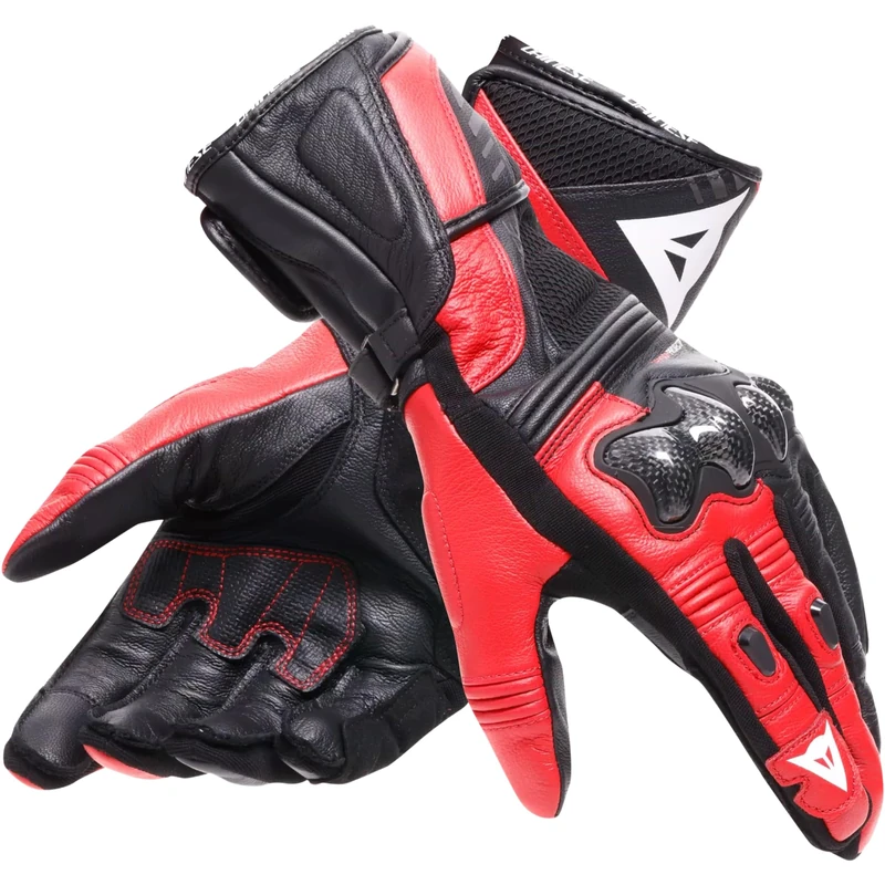 Dainese Reacto Carbon Long Motorcycle Glove, Black/Red, 3XL - Image 1
