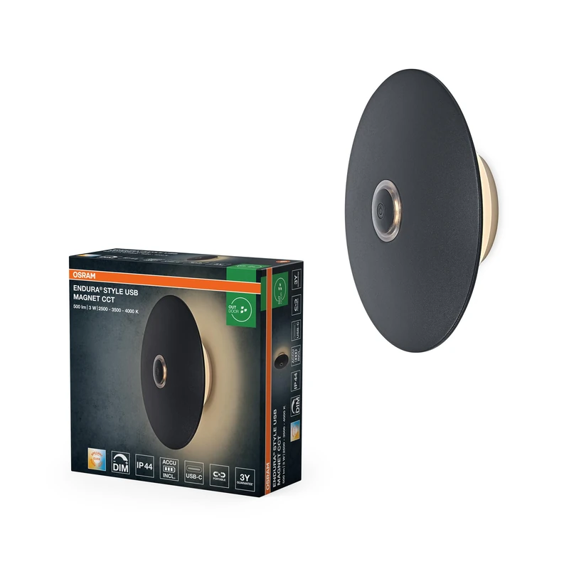 Osram Endura Style USB Magnet CCT DIM IP44 Dark Grey - Image 1
