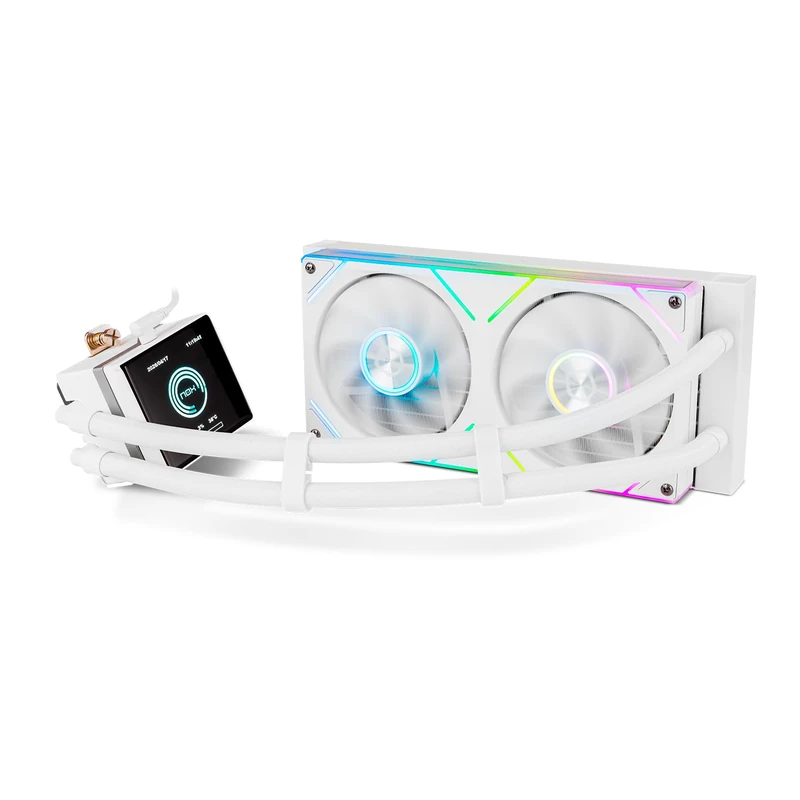 NOX XTREME PRODUCTS Hummer M-240 LCD Black - Liquid CPU Cooler, LCD Display, Radiator 360 mm, 2 Fans 120 mm PWM, TDP 280W, Compatible with Intel and AMD, White