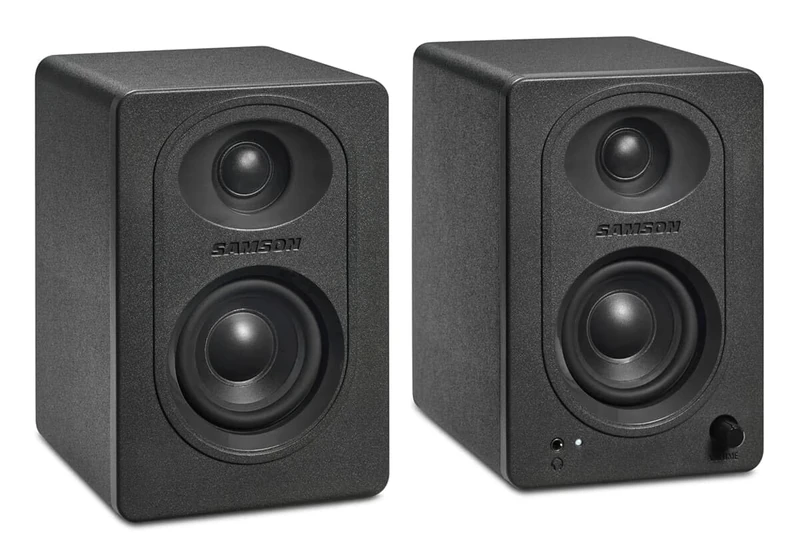 Samson MediaOne MX3BT Bluetooth Studio Monitors, Black, 80 Watt, Powered Speakers