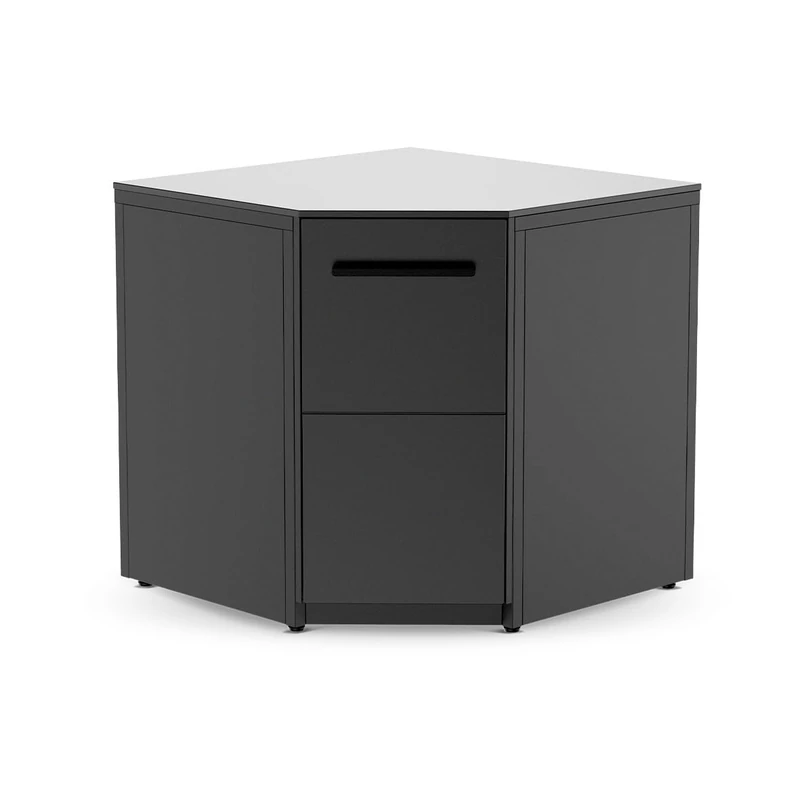 Cozze® Elements Outdoor Kitchen Corner Module – 15mm HPL Worktop, Galvanised Powder-Coated Steel, Gas Bottle Storage, Adjustable Feet, Max Load 200kg, 90 x 90 x 90 cm, black