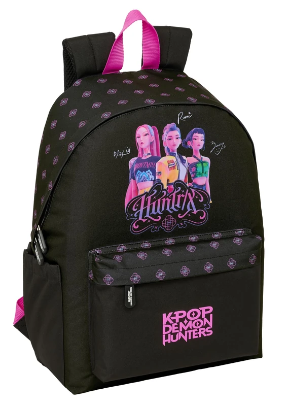 K-POP Demon Hunters – Black – Backpack for Laptop 14.1 Inches, Ideal for Young People of Different Ages, Comfortable and Versatile, Quality and Resistance, 31 x 13 x 43 cm