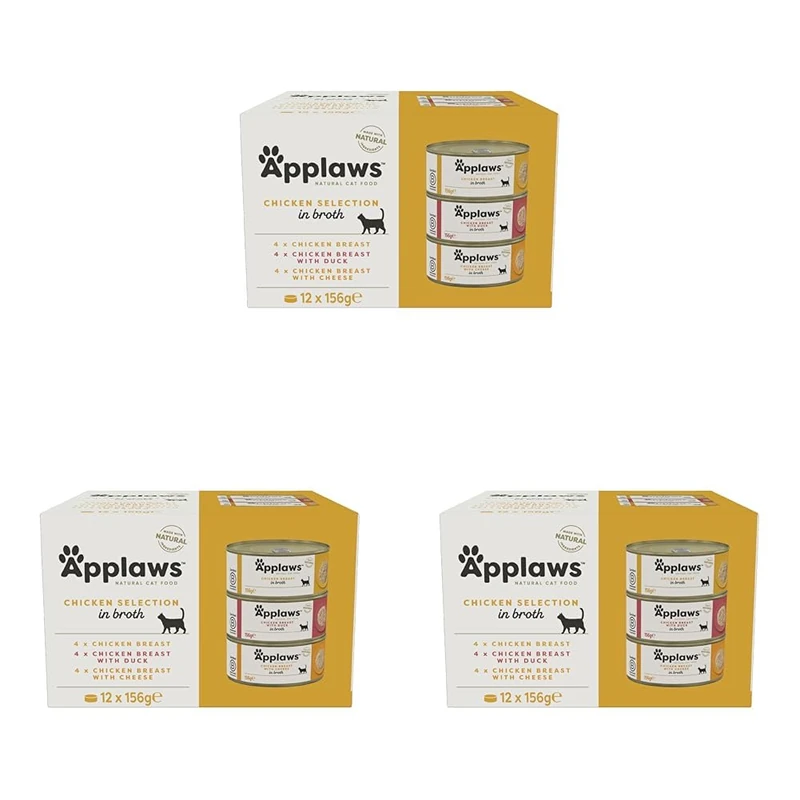 Applaws Chicken Selection Wet Cat Food in Broth - 36 Pack