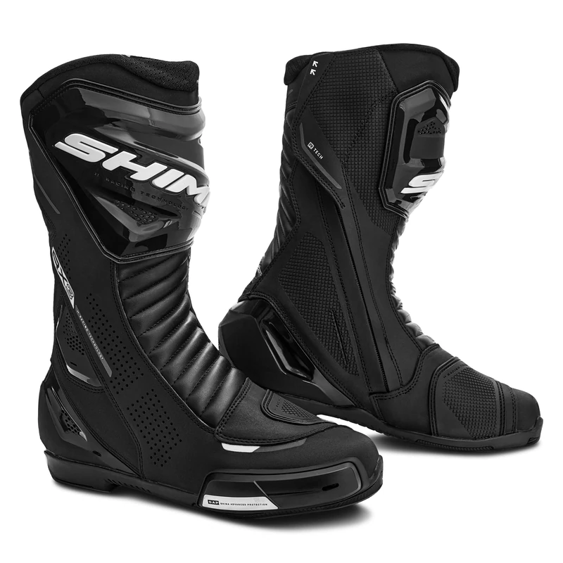 SHIMA RX-3 Motorbike Boots for Women Leather Ventilated Shoes Sport Summer Touring Velcro Motorcycle Long Ankle Protector Urban Bike Casual Classic Riding Motor Boot (Womens, Black/White, UK 8)