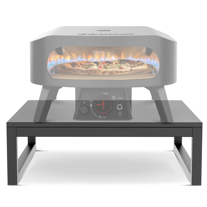 Cozze® Pizza Oven Riser 60x60 cm, 20 cm High Steel Stand with Steel Top, Galvanised Powder-Coated Frame, Compact Outdoor Support Platform, Max Load 80 kg