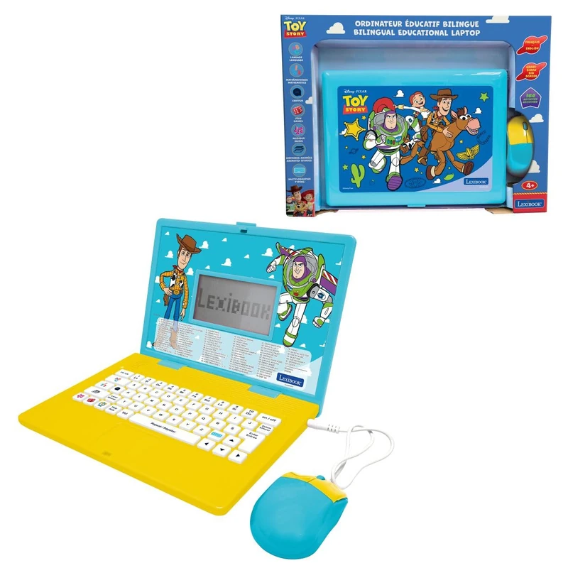 Lexibook, Disney Toy Story, Bilingual Educational Laptop English and French, 164 Activities, Maths, Logic Games, Music Mode, LCD Screen, Toy Story Design, Blue, JC601TSi1LXB