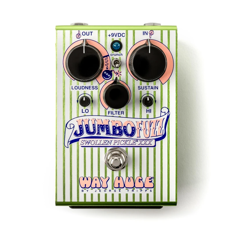 WAY HUGE - WHE407 Jumbo Fuzz Swollen Pickle MKIII; Guitar Fuzz Pedal; Sustain; Filter; Loudness; Crunch; Clip; True Bypass; 9V Power Supply