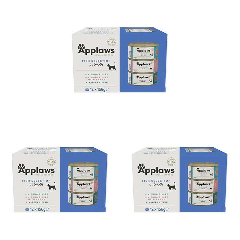 Applaws Natural Wet Cat Food Fish Selection in Broth - 36 Pack