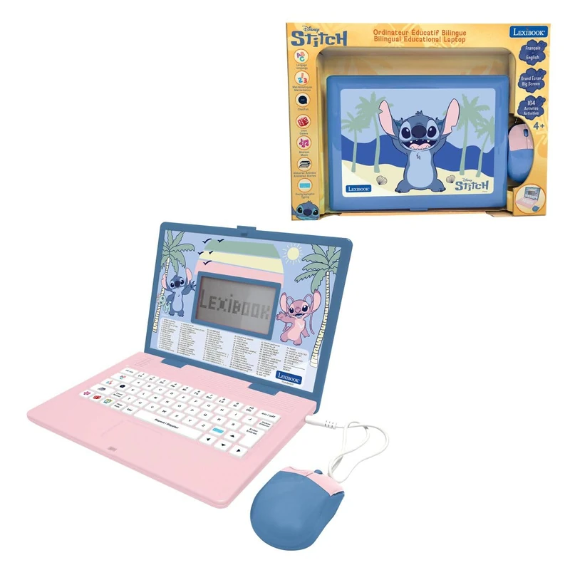 Lexibook Disney Stitch Bilingual Educational Laptop JC601Di1LXB