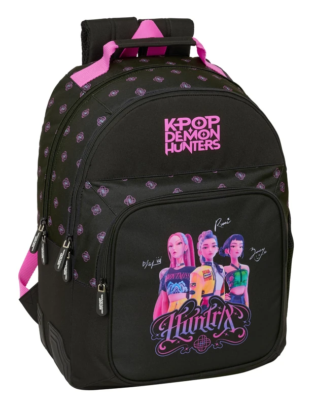 K-POP Demon Hunters – Black – Children's School Backpack, Ideal for Children of Different Ages, Comfortable and Versatile, Quality and Resistance, 32 x 15 x 42 cm