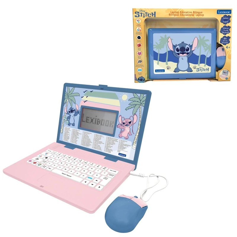 Lexibook Disney Stitch Bilingual Educational Laptop JC601Di5LXB