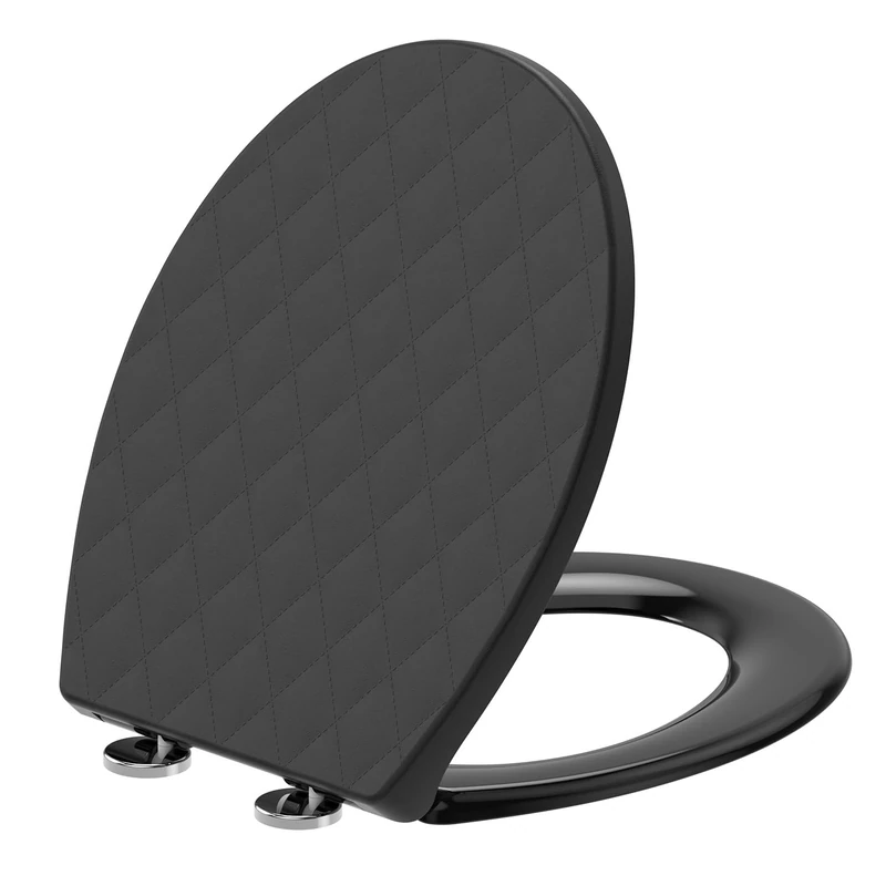 SREWOHS PRO Soft Close Toilet Seat, O Shape Universal Toilet Seat with Quick Release, Adjustable Hinges, Anti-Slip, White