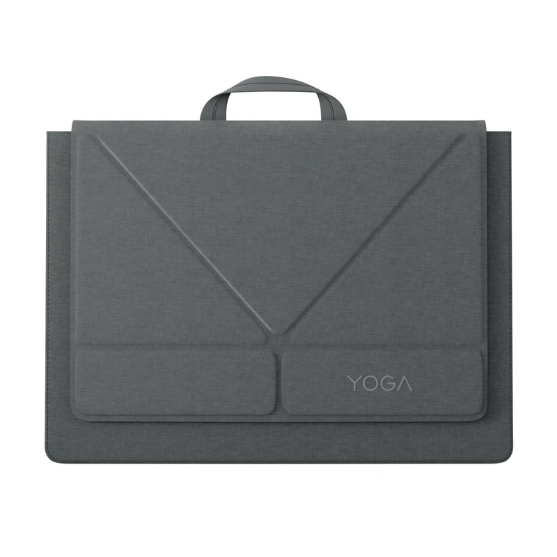 Lenovo Yoga Tote Sleeve Case for Laptops with 16-inch Display, Multi-Compartment Organizer with Convertible Stand, Lightweight Protective Polyester & Microfiber Sleeve, Luna Grey