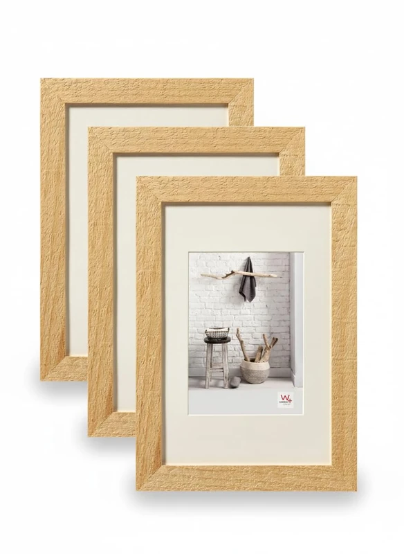 walther design - Home HO824H3 Picture Frames, Natural, 18 x 24 cm, Pack of 3 Wooden Frames - Image 1