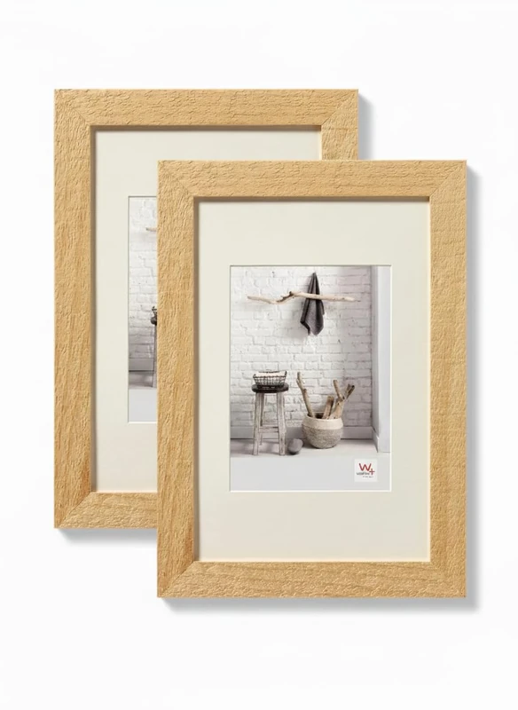 walther design - Home HO824HD Picture Frames, Natural, 18 x 24 cm, Pack of 2 Wooden Frames - Image 1
