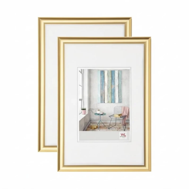 walther design - Trendstyle KP030GD Picture Frames, Gold, 20 x 30 cm, Pack of 2 Plastic Frames