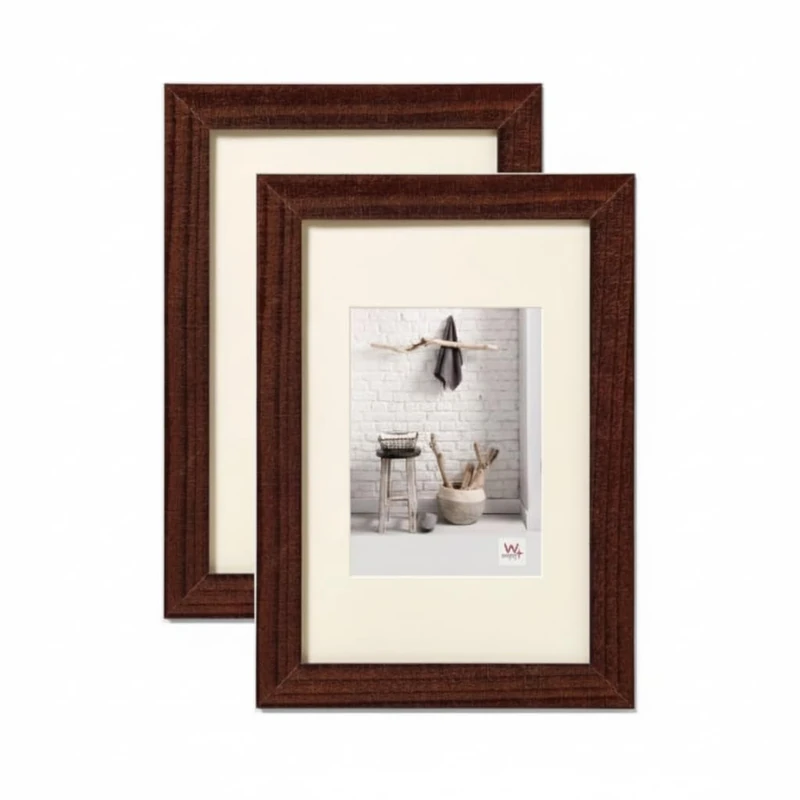 walther design - Home HO030ND Picture Frames, Walnut, 20 x 30 cm, Pack of 2 Wooden Frames
