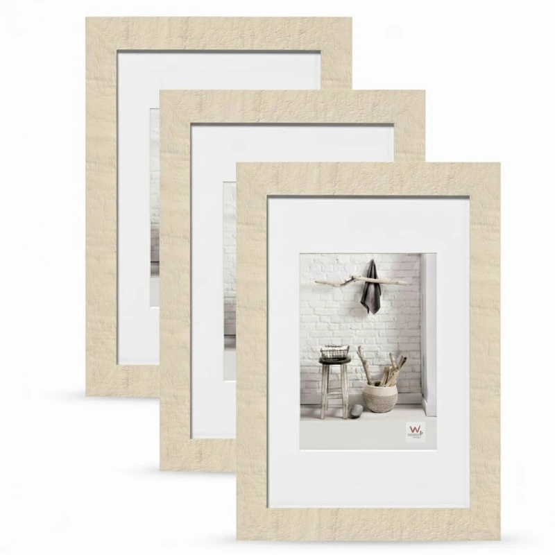 walther design - Home HO318W3 Picture Frames, White, 13 x 18 cm, Pack of 3 Wooden Frames - Image 1
