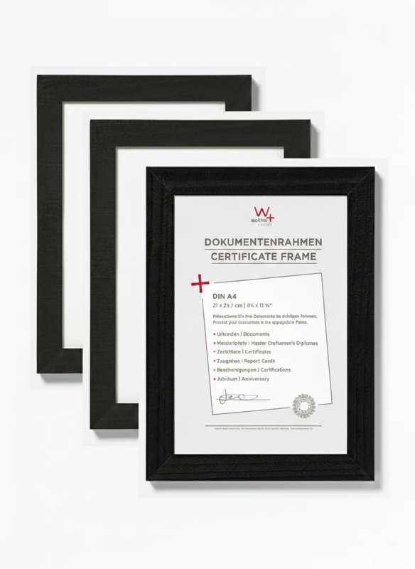 walther design - Home HO130B3 Picture Frames, Black, 21 x 29.7 cm, Pack of 3 Wooden Frames