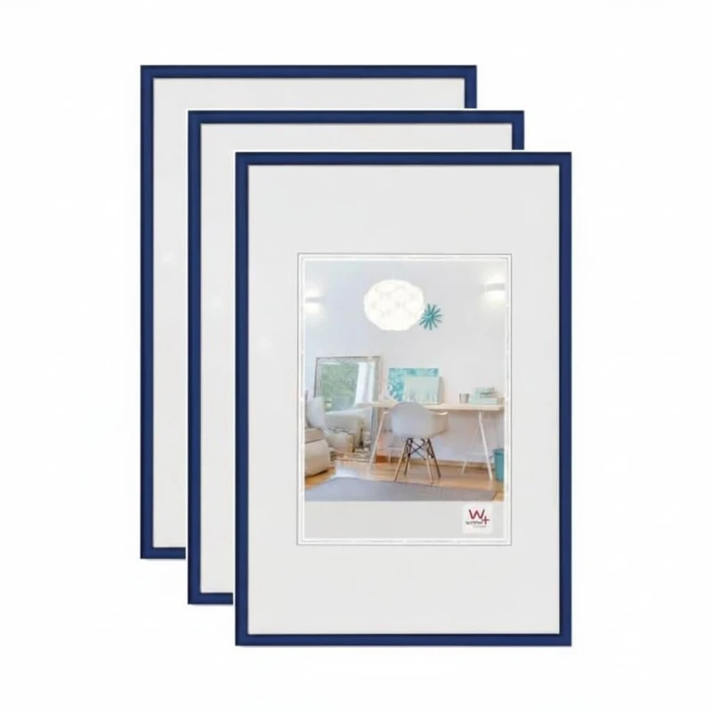 walther design - New Lifestyle KV025L3 Picture Frames, Blue, 20 x 25 cm, Pack of 3 Plastic Frames - Image 1