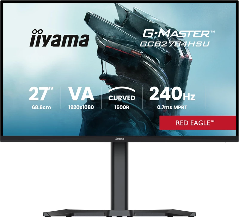 iiyama G-Master GCB2784HSU-B1 27 inch 240Hz Curved Gaming, 0.7ms (MPRT), Adaptive Sync, HDMi, DP, USB, Height Adjustable Stand