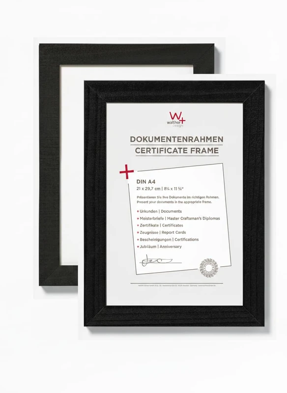 walther design - Home HO130BD Picture Frames, Black, 21 x 29.7 cm, Pack of 2 Wooden Frames