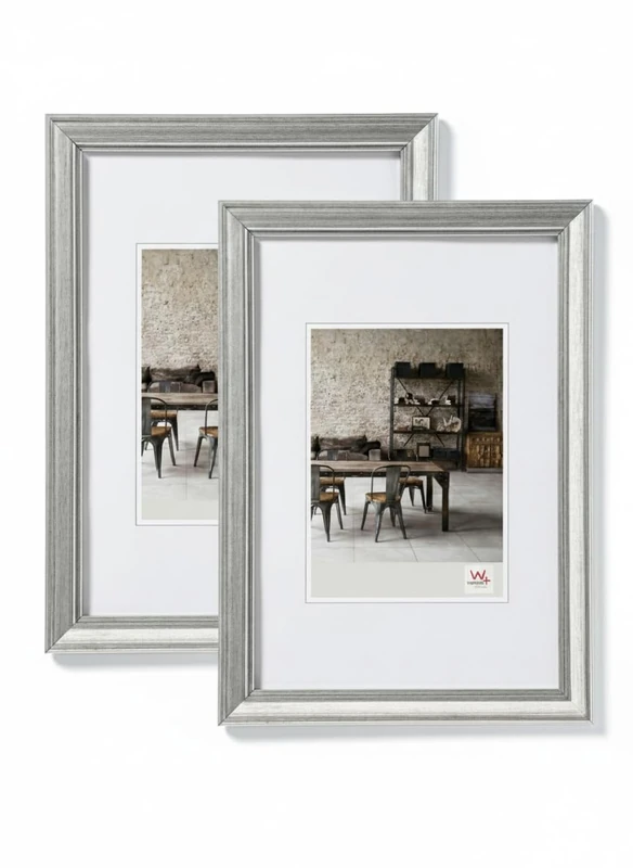 walther design - Lounge JA040SD Picture Frames, Silver, 30 x 40 cm, Pack of 2 Photo Frames - Image 1