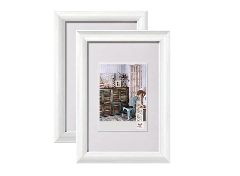walther design - Grado HI520WD Picture Frames, White, 15 x 20 cm, Pack of 2 Wooden Frames