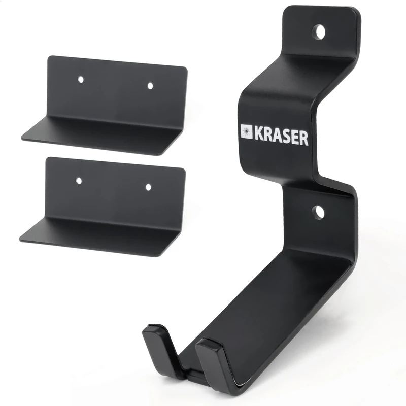 KRASER KR42P Bike Wall Mount with Wall Security Anchor 2in1 | Pedal Bike Wall Hook with Chain Attachment Point | Double Wheel Support, Reinforced 5mm Steel | Pedal Wall Moun Bike E-Bike MTB Compatible